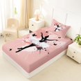 thumbnail image 4 of Castle Fairy Watercolor Ballet Girl Twin Sheets 3pcs,Graffiti Splash Butterfly Pattern Bedding,Pink White,1 Fitted Sheet, 1 Flat Sheet and 1 Pillowcase, 4 of 6
