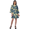 thumbnail image 2 of Moomaya Printed Crossover Robes Bridesmaid Getting Ready Bathrobes For Women, 2 of 5