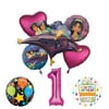 Mayflower Products Aladdin 1st Birthday Party Supplies Princess Jasmine Balloon Bouquet Decorations - Pink Number 1