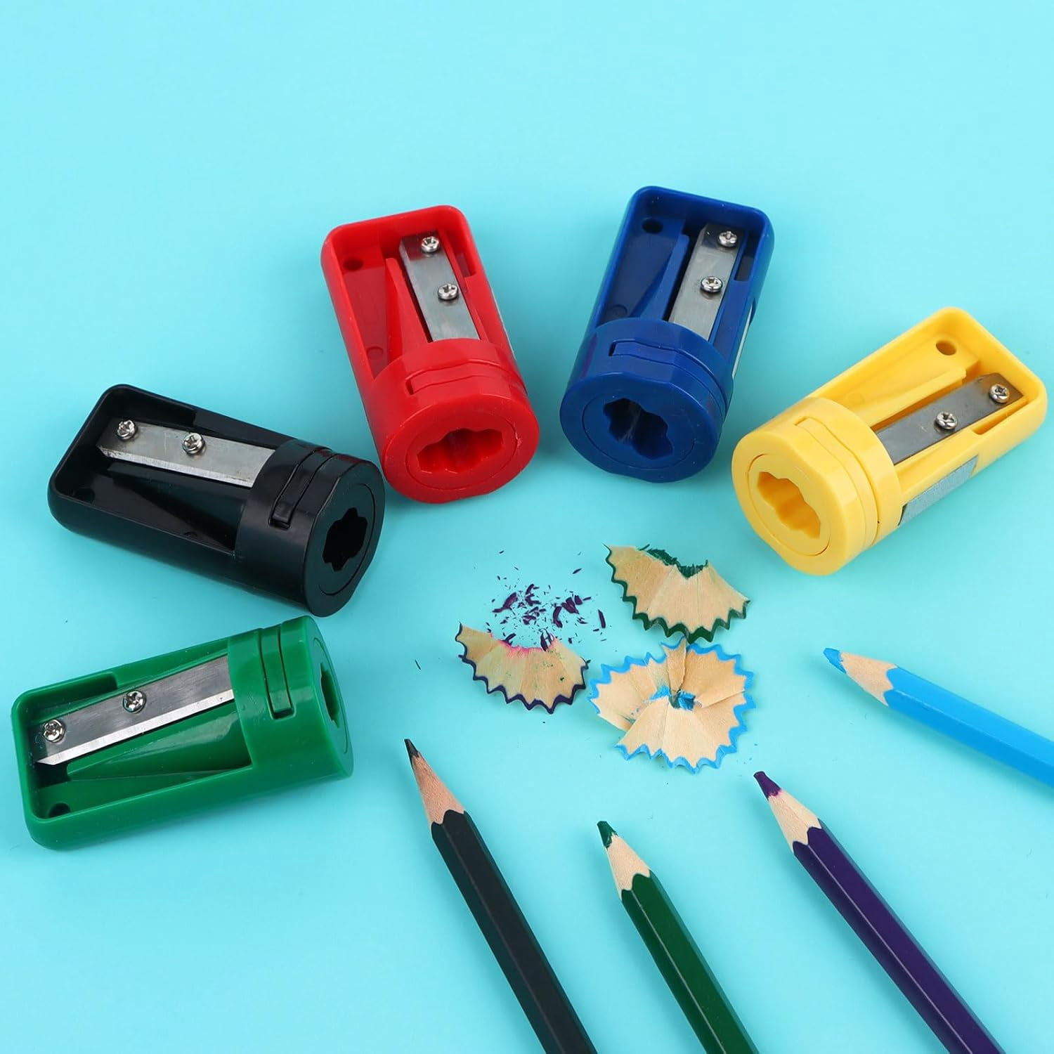 ABCISI 20 Pack Carpenter Pencil Sharpener, Compact Manual Carpenter Pencil Sharpener, Portable Woodwork Pencil Cutter for Woodworking Travel Office, 5 Vibrant Shades