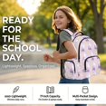 thumbnail image 6 of DISNIMO Cute Cat Print Girls Backpack 17-Inch School Bag for Primary Elementary Students Lightweight Portable Bookbag with Padded Straps, Back to School Supplies, 6 of 7