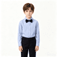 thumbnail image 3 of Junboys Children's Long Sleeve School Uniform Shirt - Casual Dress Top for Everyday, Great Back to School Clothes for Kids, Classic Button-Free Shirt for Comfort,Navy 140, 3 of 6