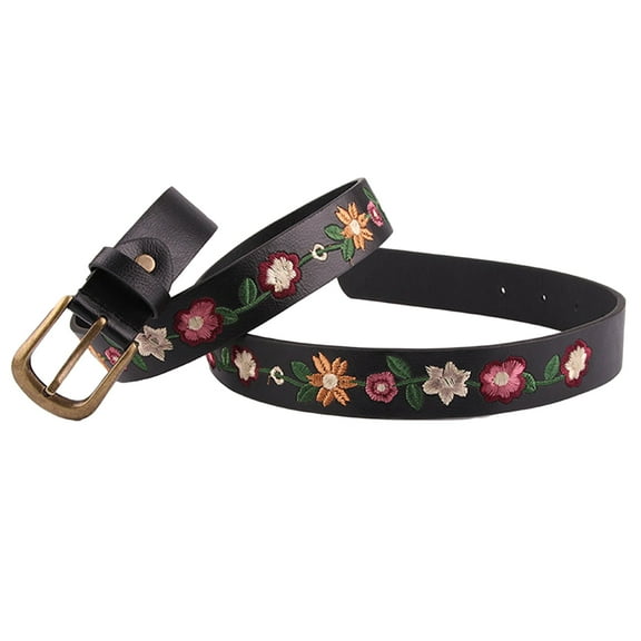Adjustable Embroidery Flower Waist Belt Wear Resistant Waist Belt Hot Girls Women Waist Belt for Coat Skirts Jeans