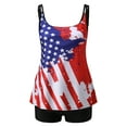 thumbnail image 4 of Swimsuit for Women 2024 Tankini Two Piece Bathing Suits 4Th of July Printed Long Torso Tank Tops with Boyshorts Swimwear, 4 of 5