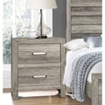 thumbnail image 3 of Bedroom Nightstand with 2 Drawers | Weathered Gray Finish for Rustic Appeal | Wood and Faux Veneer Build | No Assembly Needed, 3 of 4
