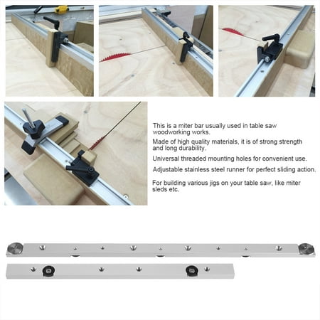 HURRISE Aluminium Alloy Miter Bar Slider Table Saw Gauge Rod Woodworking Tool Durable In Use, Miter Slider, Woodworking