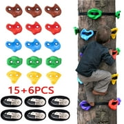 Tree Climbers Climbing Holds for Trees, 15 Climbing Rocks with 6 Ratchet and Straps Climbing