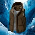 thumbnail image 4 of XUNKUSGA Mens Winter Puffer Vest Solid Color Sleeveless Zip Up Jackets for Men Lightweight Quilted Gilet with Zip Pockets Loose Casual Warm Windproof Vest for Men M-3XL Brown, 4 of 5