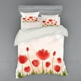 thumbnail image 2 of Floral Duvet Cover Set, Romantic Tulip Bloom Flower Meadow Fresh Feminine Buds Watercolor Effect, Bedding Set with Shams and Fitted Sheet, 3 Sizes, by Ambesonne, 2 of 3
