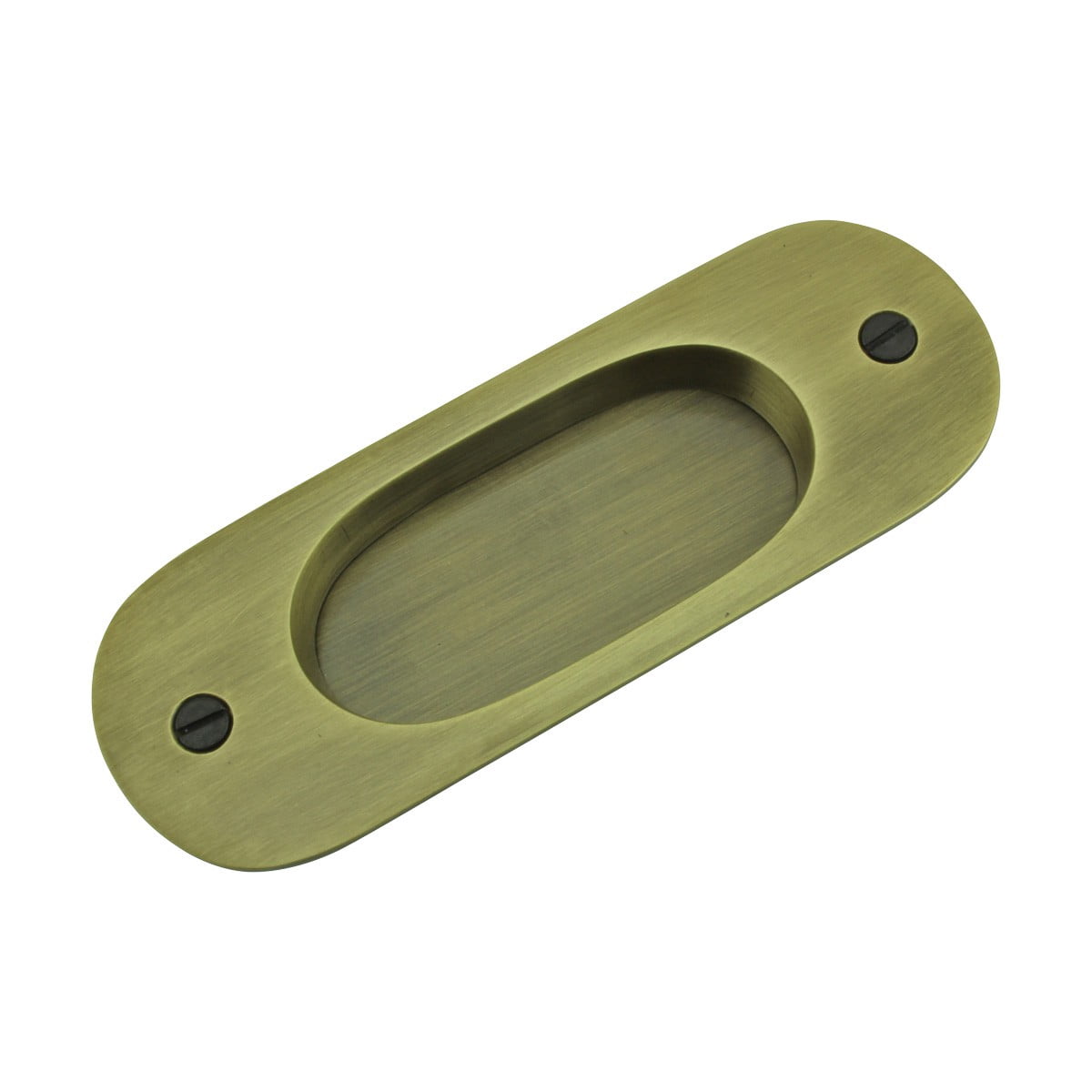 Renovators Supply 2Pcs Oval Sliding Door Pulls Antique Brass Flush Pull Punch-Free Handle for Sliding Barn Doors