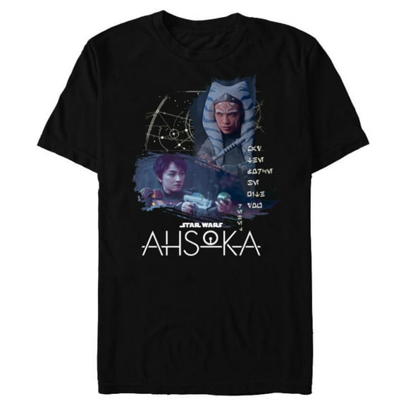 Star Wars Ahsoka Part Four Sabine Rebel Aurebesh Disney - Short Sleeve Blended T-Shirt for Adults - Customized-Black