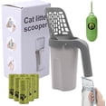 thumbnail image 1 of Integrated Cat Litter Scooper, Detachable Litter Shovel with Rotating Lock Design and Built-in Bag Attachment Cat Litter Scooper with Bag with 120 Count Refill Bags (1 Set), 1 of 7