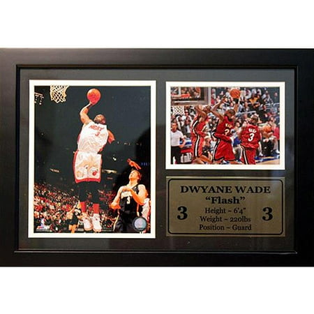 Autographed Wade Photograph - NBA Dwayne Wade Photo Stat Frame, 12x18
