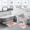 thumbnail image 5 of Red Coastal Bath Mat 3 Piece Bathroom Rug Set, Vintage Coral Ocean Modern Sea Abstract Non Slip Bath Rug Contour Mat and Toilet Lid Cover, Absorbent Shower Mats Soft Bath Rugs and Mats Sets, 5 of 8