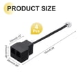thumbnail image 2 of Uxcell 4 Pack Phone Jack Splitter RJ11 6P4C Telephone Line 2 Way Splitter Adapter for Landline 0.5ft Black, 2 of 5