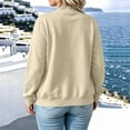 thumbnail image 4 of Edvintorg Women's Sweatshirt Crew Neck Long Sleeve Casual Loose Zip Up Tops with Pockets Womens Clothing Khaki M, 4 of 7