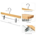 thumbnail image 2 of Nature Smile - Perchas de madera maciza de loto para pantalones, perchas inferiores, perchas para pantalones vaqueros, perchas para faldas con 2 clips ajustables, gancho antioxidante, paquete de 10 (n, 2 of 5