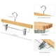 thumbnail image 2 of Nature Smile - Perchas de madera maciza de loto para pantalones, perchas inferiores, perchas para pantalones vaqueros, perchas para faldas con 2 clips ajustables, gancho antioxidante, paquete de 10 (n, 2 of 5