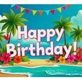 thumbnail image 4 of Tropical Island Themed Happy Birthday Banner Backdrop Party Decorations Photography Props for Birthday Party Beach Party Summer Party, 4 of 8