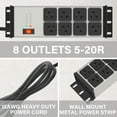 Heavy Duty Power Strip Surge Protector 20 AMP, 8 Outlets 12 Gauge