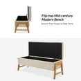 thumbnail image 4 of 47" Modern Fabric Storage Bench Flip Top and Upholstered Cushioned for Entryway Bedroom, Tan, 4 of 8