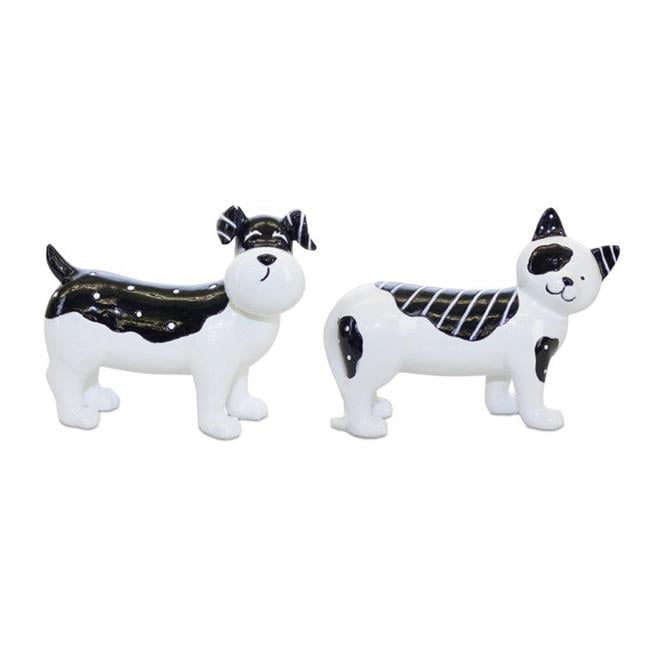 Dog and Cat (Set of 2) 7"L x 4.5"H, 6.25"L x 4.75"H Resin