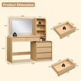 thumbnail image 3 of wow97e Modern Vanity Desk with Touch Screen LED Mirror, 55" Big Make Up Table with 5 Drawers , Wood Dressing Tablew/3 Color Available, Charging Station, 3 of 7