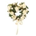 thumbnail image 2 of Tachiuwa Heart Shaped Wreath Valentines Day Wreath Front Door Decor Flower Romantic Garland Artificial Wreath for Wedding Door Window White, 2 of 10