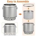 thumbnail image 2 of Towallmark Fire Pits for Garden, 35.4 Inch Smokeless Fire Pit, 304 Stainless Steel Wood Burning Fireplaces with Removable Ash Pan & Stand, Portable Safe Burning Firepit, 2 of 7