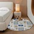 thumbnail image 2 of Summer Ocean Round Area Rug 3.3Ft Washable Circle Rugs for Dining Room Table, Nautical Coastal Fish Food Wine Crab Retro Non-Slip Carpet Floor Mats Indoor Outdoor Carpet Runner Aesthetic Home Decor, 2 of 8