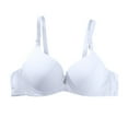 thumbnail image 2 of LOVZFMLL Bras for Women Solid Color Comfort Soft Push Up Bra Breathable Seamless Adjustable Straps Everyday Bralettes White L, 2 of 4