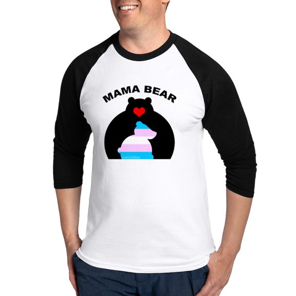 CafePress - Mama Bear Trans Baseball Jersey - Cotton Baseball Jersey, 3/4 Raglan Sleeve Shirt