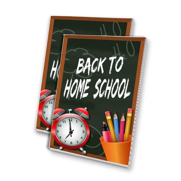 Back to Home School (24" X 36") 4mm Corrugated Plastic Panel, Graphics Applied To 1 Side (Pk of 2)