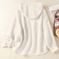 thumbnail image 3 of Textilo Women's Cotton Linen Hoodie Long Sleeve Button Down Hooded Shirts with Pocket Sun Protection Blouse Summer Vacation Beach Lightweight 2026 Casual Clothing,White XL, 3 of 5