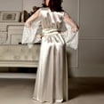 thumbnail image 5 of Women‘s Satin & Lace Trim Long Nightgown - Elegant Slip Dress with Matching Robe for Special Occasions, 5 of 5