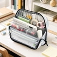 thumbnail image 6 of Standing Pencil Case with Base Large Capacity Stationery Pouch Pen Bag with Zipper for Women Men Watercolor Ink Splashes Pattern, 6 of 7