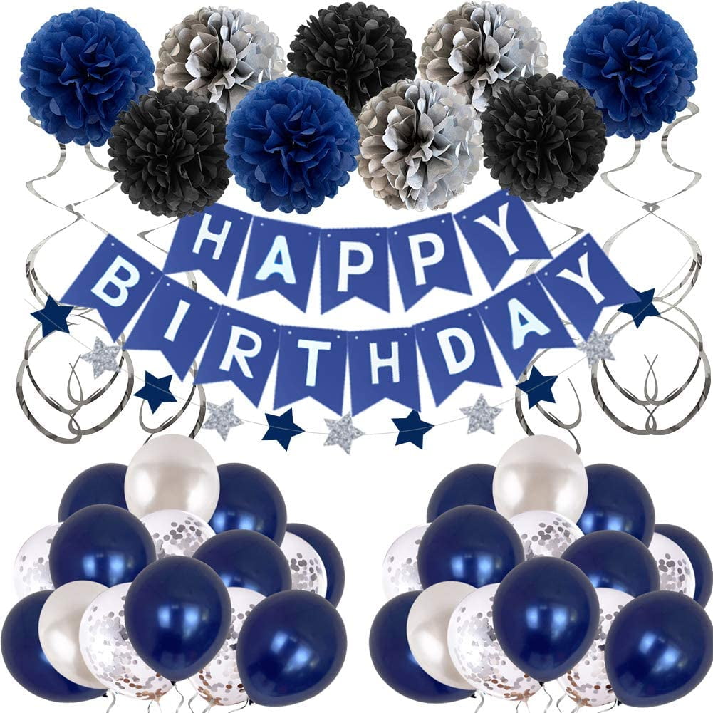 6pk Blue Latex Birthday Boy Childrens Celebration Party Decorations 