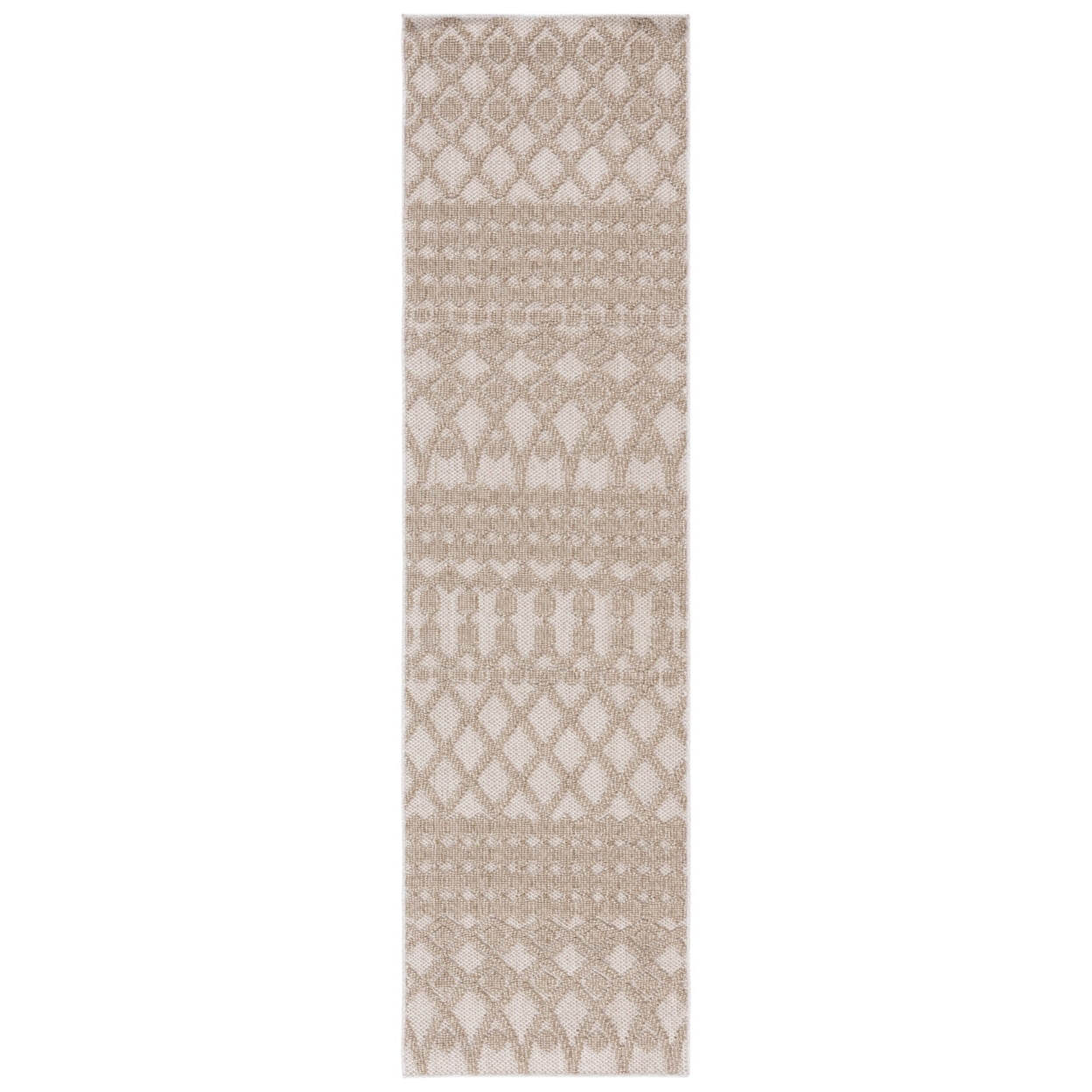 SAFAVIEH Global Regina Diamond Indoor/Outdoor Area Rug, Beige/Brown, 6'7" x 6'7" Square