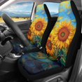 thumbnail image 2 of POLERO Anti-Scratch Car Seat Covers for Truck, Breathable Washable Vehicle Seat Covers Polyester Fabric 2 Pack, Sunflowers Sunrise, 2 of 13