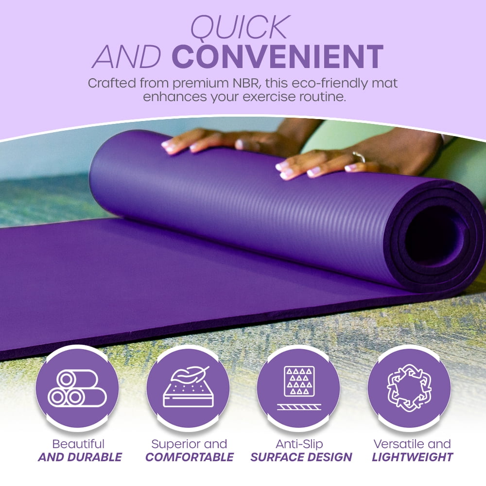 Yoga Mat 10 mm Thickness with Carry Strap | Lightweight and Non slip Yoga Mat