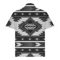 thumbnail image 2 of Camisas de Manga Larga para Hombres Impresos Girar Hacia Abajo Botones de Cuello Lateral Dividido, Casual Blusa de Manga Corta, 2 of 5