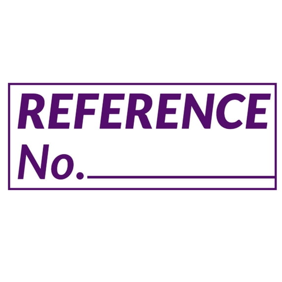 Printtoo Reference No Self Inking Rubber Stamp Pre-Inked Office Stamp- Home Office Business Stationery, 47 x 20 mm Purple
