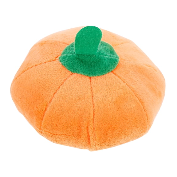 FOMIYES Orange Pumpkin Plush Dog Chew Toy with Squeaker, Soft Pet Toy for Training, Interactive Play and Fetch