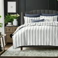 thumbnail image 2 of 6ix Tailors August Stripe Denim Reversible Duvet Cover Set California King, 2 of 5