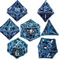 thumbnail image 1 of Hollow Metal DND Dice Set - Blue, D4 D8 D10 D12 D20, 1 of 4