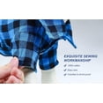 thumbnail image 5 of Camisa suave e informal a cuadros para perro, azul y negro, camisa suave para traje de perro, ropa para perro, camisa de algodón + corbata de boda para perro, azul (mediano), 5 of 5