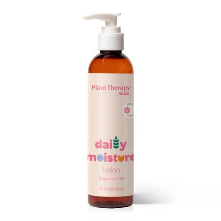 Plant Therapy Kids Daily Moisture Lotion 8 oz Fragrance-Free & Gentle for Kids, Soothes & Softens from Head to Toe, Lightweight, Fast-Absorbing Daily Hydration