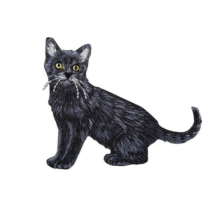 Black Cat - Full Body - Pets - Kitten - Iron on Embroidered Applique Patch