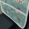 thumbnail image 3 of Owl Print Microwave Oven Cover, New Year Winter Themed Pattern with Bird Snowflakes and Branches, Water Resistant Organizer with Pockets for Kitchen, 36" x 12", Seafoam Multicolor, by Ambesonne, 3 of 4