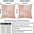 thumbnail image 5 of Vintage Flowers Pillow Covers 18x18 Inch Set of 2 Coral Floral Leaves Decorative Square Throw Pillows for Couch Rustic Square Pillow Cases Home Decor for Living Room Sofa Porch Outdoor, 5 of 6